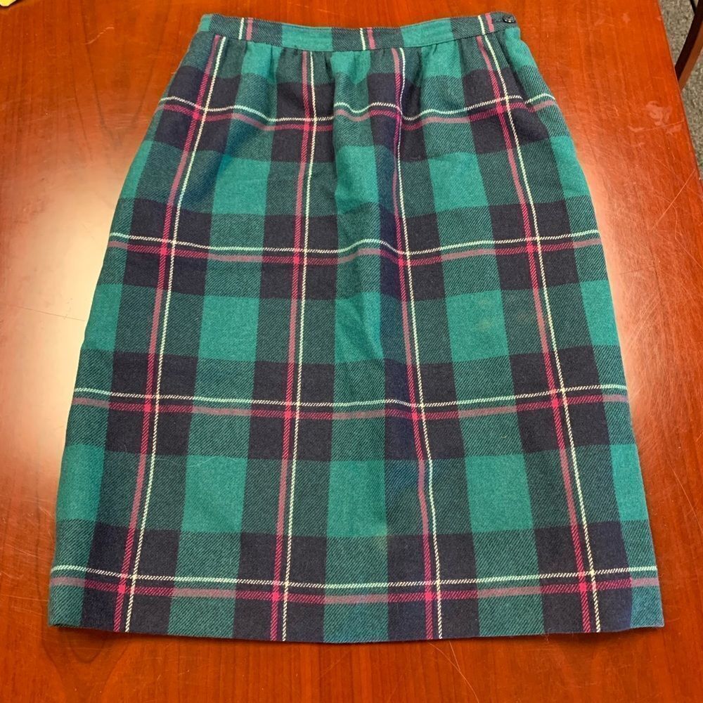 Vintage Haberdashery Green Plaid Skirt sz 10 EUC